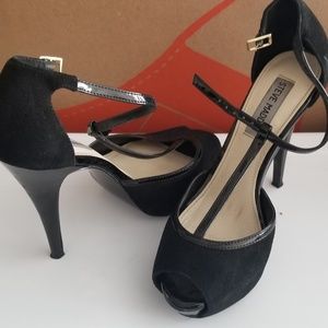 Steve Madden 4" black suede stilettos